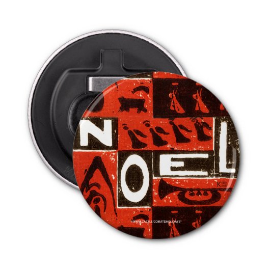 Noel Red Button Flesopener (Voorkant)