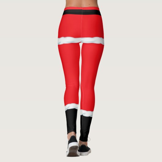 Noël Red Elf Santa Claus leggings (Dos)