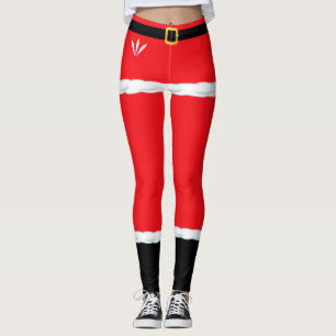 Noël Red Elf Santa Claus leggings