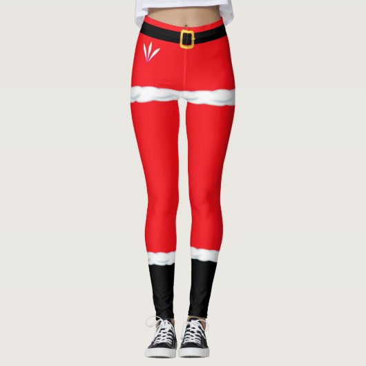 Noël Red Elf Santa Claus leggings (Devant)