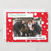 Noël Red neige Holiday 5 Carte photo (Devant)