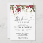 Noël Red Poinsettia nuptiale douche Invitation (Devant)