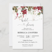 Noël Red Poinsettia nuptiale douche Invitation (Devant)