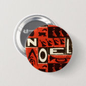 Noel Red Ronde Button 5,7 Cm (Voorkant /achterkant)