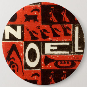 Noel Red Ronde Button 6,0 Cm