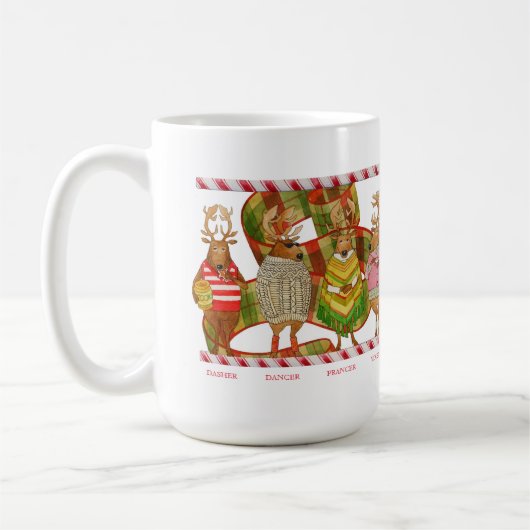 NOËL RÉINDEER Tall White Mug (Gauche)