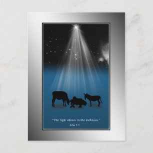 Noël, religieux, nativité, étoiles, carte postale