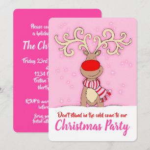 Noël renne rose viennent invitations