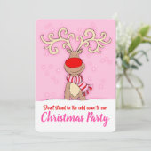 Noël renne rose viennent invitations (Debout devant)