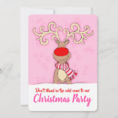 Noël renne rose viennent invitations (Devant)