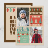 Noël rétro, Carte photo de vacances (Devant / Derrière)