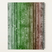Noël Retro Rouge Vert Rustique Bois Texture (Dos)