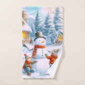 Noël rétro Snowman des années 1950 (Serviette à main)