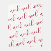 Noel | Rood en wit kerstscript Fleece Deken (Voorkant)