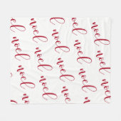 Noel | Rood en wit kerstscript Fleece Deken (Voorkant (Horizontaal))