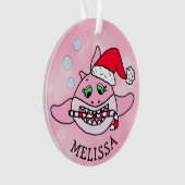 Noël rose bébé requin personnalisé (devant)