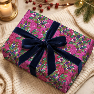 Noël rose chaud, emballage cadeau de vacances rétr