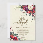 noël rose moderne nous avons elopé invitation (Devant)