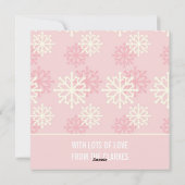 Noël rose neige Carte photo de vacances (Dos)