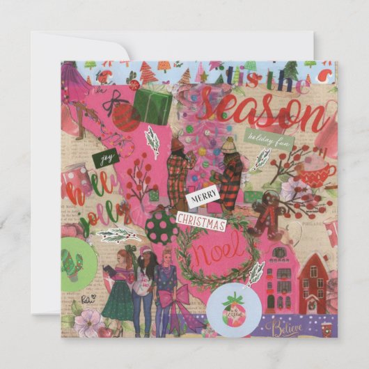 Noël rose 'Tis Season Carte de voeux plat (Devant)