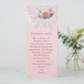 Noël Roses roses Snowflakes Menu Mariage (Debout devant)