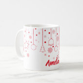 Noël rouge Ball star décoration Mug classique (Devant gauche)