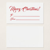Noël rouge blanc à partir de cartes de script vier (Devant & derrière)