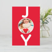 Noël rouge blanc carte de joie (Debout devant)