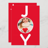 Noël rouge blanc carte de joie (Devant / Derrière)