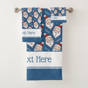 Noël rouge blanc et bleu rétro au Père Noël