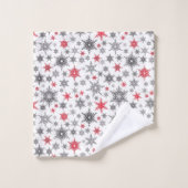 Noël, rouge, blanc, flocons de neige, hiver, Nouve (Gant de toilette)