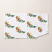 Noël Rouge Cardinal Bleu Baies Aquarelle (Serviette à main)