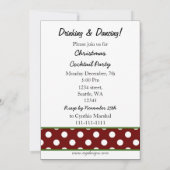 Noël rouge Cocktails party Invitation (Dos)