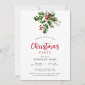 Noël Rouge Entreprise Fête Invitation (Devant)