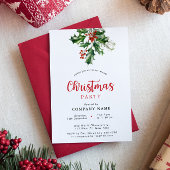 Noël Rouge Entreprise Fête Invitation