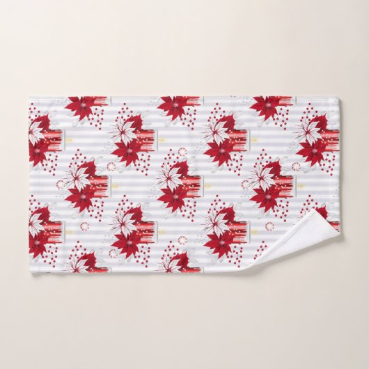 Noël Rouge Et Blanc (Serviette à main)