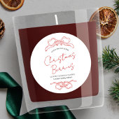 Noël Rouge et blanc Bougie d'hiver Étiquette de pr