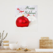 Noël Rouge Et Blanc Joyeux Vacances V Poster (Cuisine)