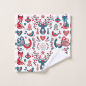 Noël Rouge et Marine Art populaire scandinave (Gant de toilette)