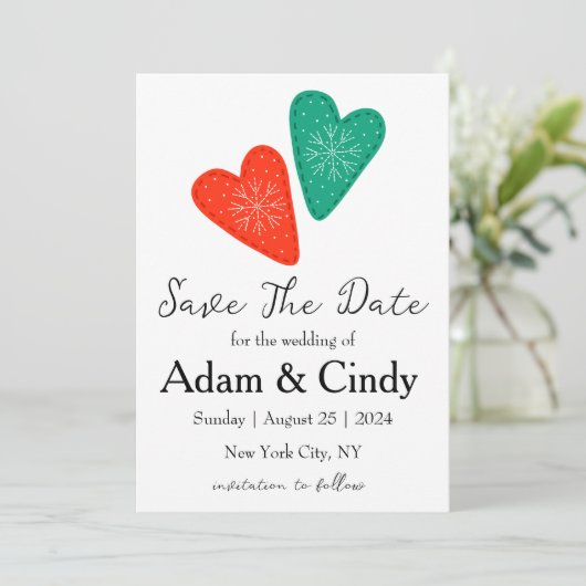 noël rouge et vert enregistrer les cartes de date (Debout devant)