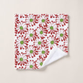Noël Rouge et vert marguerite motif floral (Gant de toilette)