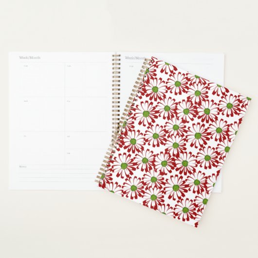 Noël Rouge et vert marguerite motif floral (Devant avec enveloppe)