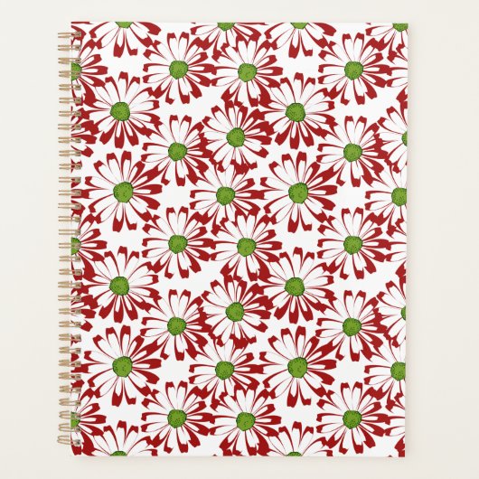Noël Rouge et vert marguerite motif floral (Devant)