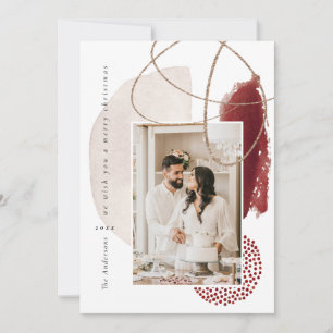 Noël Rouge moderne photo carte de vacances