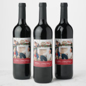 Noël Rouge Photo Vin Étiquette (Bouteilles)