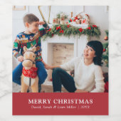 Noël Rouge Photo Vin Étiquette (Étiquettes simples)