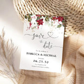 Noël Rouge Poinsettia Enregistrer la carte Date