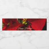 Noël Rouge Poinsettia Étiquette de bouteille d'eau (Étiquettes simples)