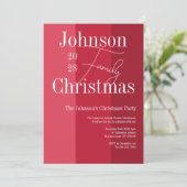 Noël Rouge rayé Fête de Noël Invitation (Debout devant)