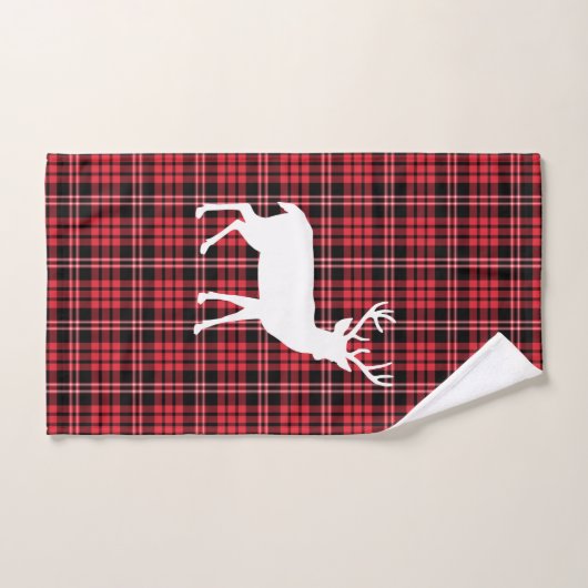 Noël rouge rustique (Serviette à main)